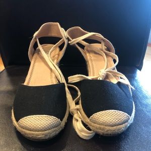 Journee Monte Wedge Espadrilles Ankle Tie Sandals